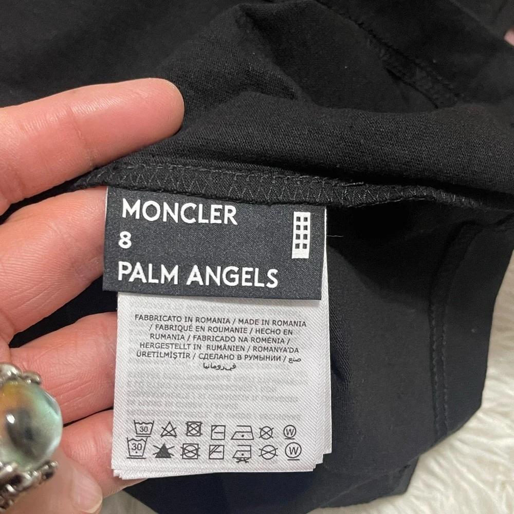 NWT Men’s Size Small Moncler X Palm Angels Wing Logo Tee 100% Cotton In Black - Picture 14 of 17